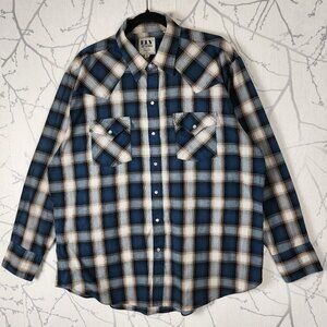 Ely Cattleman Forest Green Plaid Pearl Snap Western Shirt